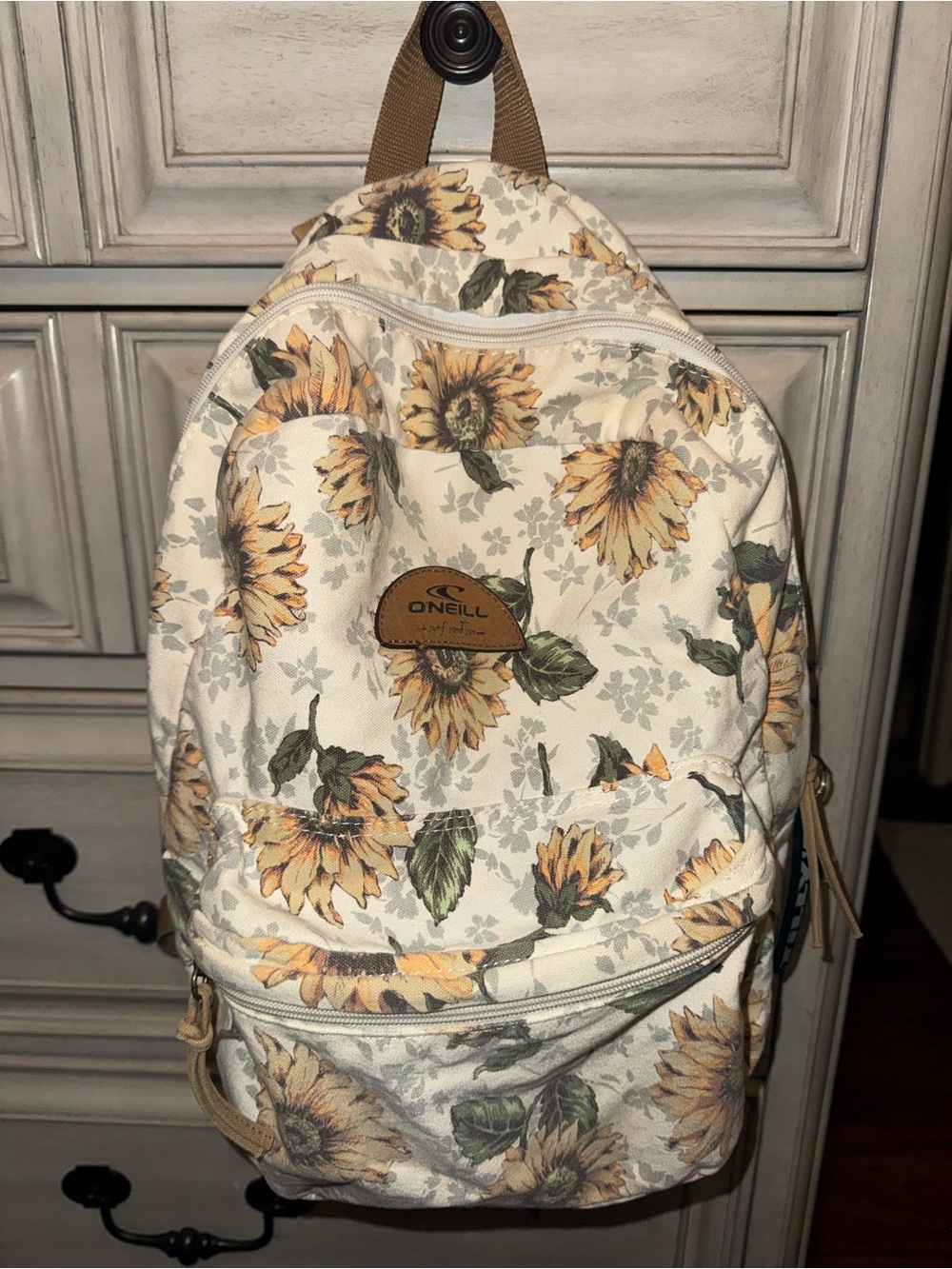 O'Neill Sunflower Print Backpack - Cream & Yellow